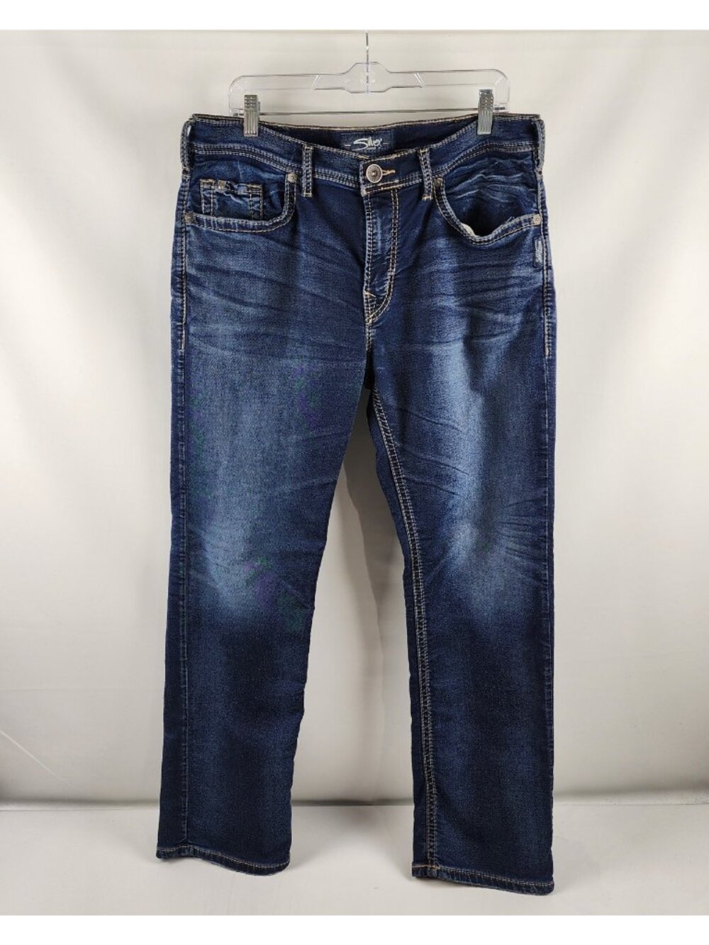 Silver Jeans Mens 34x30 Grayson Straight Dark Blue Denim
